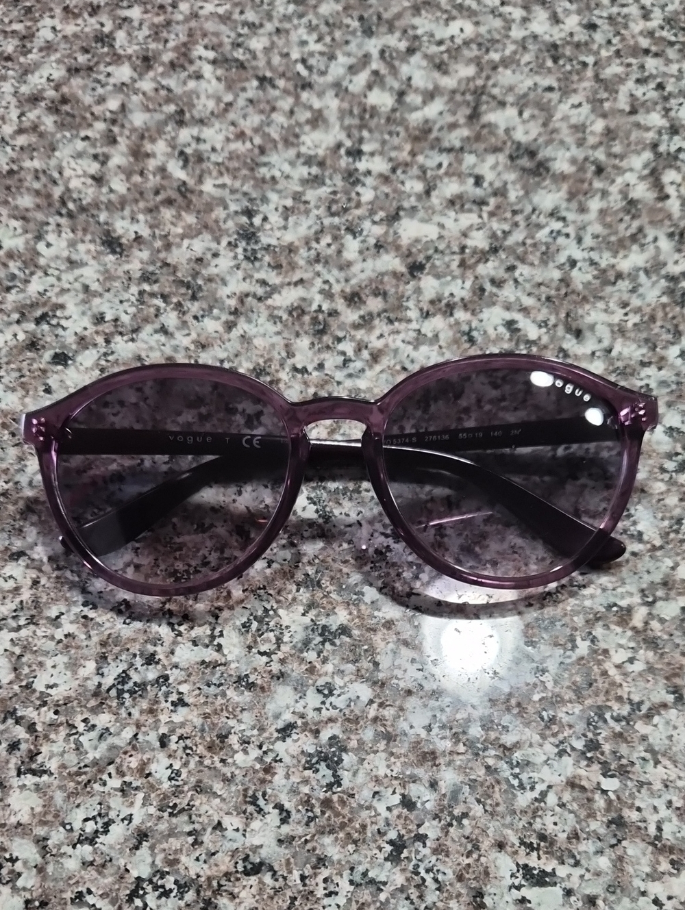 Vogue Translucent Purple Round Women’s Sunglasses